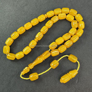 Resina amarilla Tasbih Misbaha Subha Tespih 33 cuentas de oración islámica Rosario hecho a mano para Dhikr meditación Ramadán regalo para él ella - Product Image 4