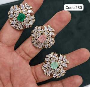 Luxury Floral Crystal Statement <b>Ring</b> for Women <b>Gold</b> Plated Designer Wedding Party <b>Cocktail</b> <b>Ring</b> Premium Fashion Jewelry - Product Image 1
