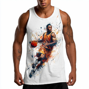 100% Polyester Winter Sublimation Front Printed Singlet Tops Men Sportswear Football Sleeveless Tank Tops Workout Vest Quick Dry - Product Image 1