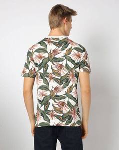 T-shirt pour homme Tropical Beach à rayures florales, confortable, à manches courtes - Product Image 1