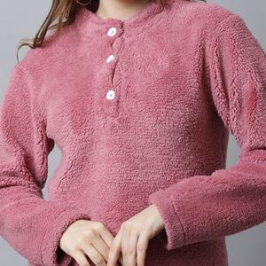 Manteau en fausse fourrure Sherpa pour femme, respirant, chaud, en polaire, décontracté, à capuche, avec fermeture éclair, col zippé, veste pour la neige, confortable, fermeture à boutons - Product Image 6