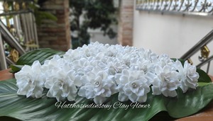 White <b>Artificial</b> Plumeria Flowers Clay Floral Decorative <b>Bouquet</b> for Wedding Home Wedding Table Decor - Product Image 4