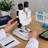 Binocular Straight Tube Biological Microscope | LED Metal Educational Science Microscope for Children Students Laboratory