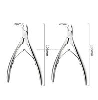 Pince à cuticules professionnelle en acier inoxydable du Pakistan, lames de 3 mm et 4 mm, ouverture large pour les doigts, coupe-peaux mortes, manucure