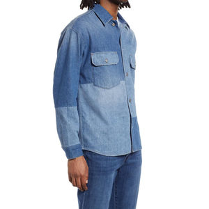 Camisa Casual de Mezclilla para Hombre, Manga Larga, Color Sólido, Diseño con Botones, Calidad Premium, Tela de Algodón Transpirable, Tallas Grandes - Product Image 4