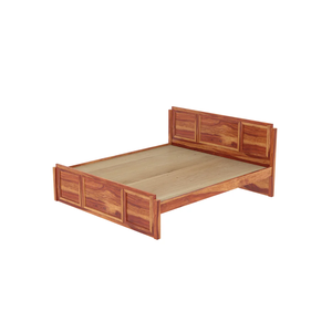 CIA Industries Teak Solid Wood <b>Platform</b> <b>Bed</b> Frame Traditional Rustic Design Adjustable Slats Assemblable Headboard Footboard - Product Image 3