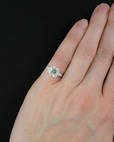 Bague de fiançailles solitaire de luxe en diamant de laboratoire taille Asscher avec placage rhodium et certification IGI pour femme, bijoux de mariage