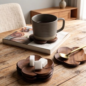 Handcrafted Wooden Coasters with Holder for Home Decor Kitchen and Restaurant At <b>Cheap</b> Price - Product Image 2