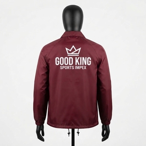 Custom <b>Men</b> Sporty Breathable Lightweight Stand Collar Front Autumn Outerwear Coated Coaches <b>Jackets</b> - Product Image 3