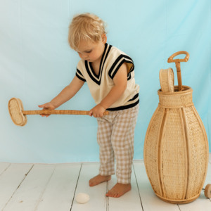 Ensemble de cricket en rotin fait main, jouets éducatifs pour enfants, jouet sportif pour enfants, jeu intérieur/extérieur - Product Image 6