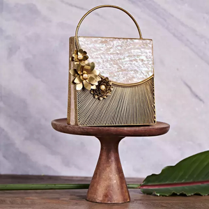 Sac à main en laiton perles, nouvelle tendance, pochette de meilleure qualité, pour cadeau de mariage, porte-monnaie profil, fait par le centre d'art indien, collection - Product Image 5