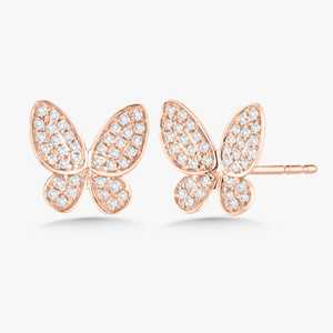 Wholesale Round Lab Grown Diamond Butterfly Stud <b>Earrings</b> 14K 18K Solid Gold Pave Animal Statement Luxury <b>Earrings</b> Everyday Wear - Product Image 5