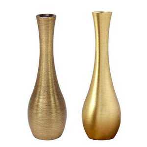 Vase à fleurs décoratif de forme ovale en deux tons, vase de luxe pour la décoration de la maison, du bureau, du salon, pot à fleurs - Product Image 2