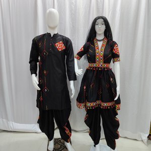 <b>Black</b> Cotton Kurta <b>Pajama</b> <b>Set</b> Ethnic Indian Pakistani Clothing Fancy Work Party Wear for Wedding and Festival - Product Image 2