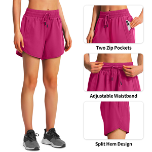 Shorts Deportivos para Mujer, Cintura Alta, Disponibles en Todos los Colores, Costuras de Colores, Corte Holgado, Cierre con Cordón, Shorts para Correr - Product Image 5