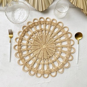 Wholesale price rattan placemat high quality dinner place <b>mat</b> charger plate for table accents - Product Image 1