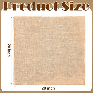 20 x 20'' Carrés de toile de jute naturelle multi-usages, napperons de centre de table, pour la décoration de la maison, les mariages, le jardinage et les travaux manuels - Product Image 5
