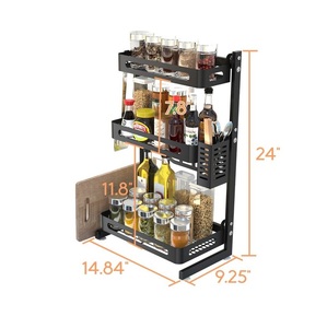 Contemporary Metal Spice <b>Shelf</b> Designed for Storing Culinary Ingredients with Strong Support and Elegant Kitchen Function - Product Image 3