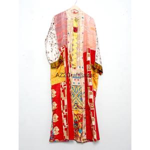 <b>Beach</b> Wear Silk Kimono for Women's Multi Color Soft Breathable House Wear Blouse Full Length Wrap <b>Tunic</b> Patchwork - Product Image 3