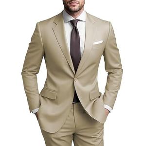 Trajes formales de dos piezas para hombre, transpirables, de color claro, personalizados, para caballeros, venta al por mayor, trajes de oficina, trajes para bodas y fiestas. - Product Image 1