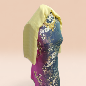 Vestido de Lujo con Estampado Floral en Lámina, Estilo Alemán-Suizo, con Chal a Juego |   Ropa de Fiesta para Mujeres Somalíes - Product Image 2