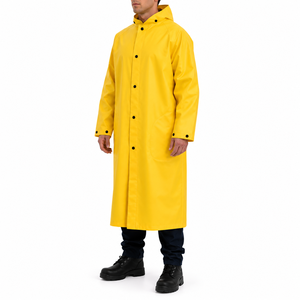 Factory Price <b>Men</b> Raincoat Long Waterproof Outdoor Hooded Rain Jacket Wholesale Heavy Duty Workwear <b>Mens</b> Rain <b>Trench</b> <b>Coat</b> <b>Coat</b> - Product Image 5