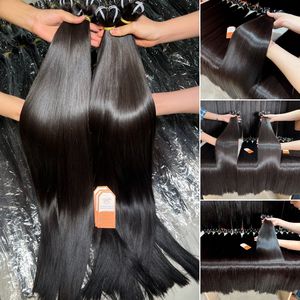Listo para enviar Doble dibujado 100% Cutícula cruda Hueso alineado Trama recta Extensiones de cabello humano Proveedor superior Vietnam - Product Image 5