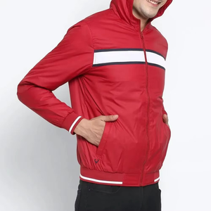 <b>Mens</b> Stylish Red Hooded Windbreaker <b>Jacket</b> Full Zip Lightweight Breathable Casual Outdoor Sports <b>Running</b> Streetwear Coat - Product Image 6
