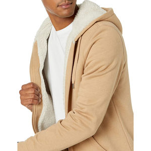 Sudadera con capucha de forro polar Sherpa premium para hombre, con cremallera completa, cálida y térmica, para invierno, uso casual, fabricación al por mayor - Product Image 3