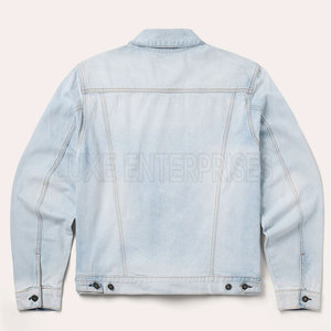 Veste en jean pour homme grande taille, 100% coton, avec logo personnalisé imprimé sur le devant, prix bas, haute qualité - Product Image 2