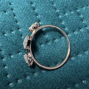 Anillo Floral Marquise de Oro Rosa de 18K con Diamante Redondo Cultivado en Laboratorio de 0.285 CT y 2.92g - Product Image 3
