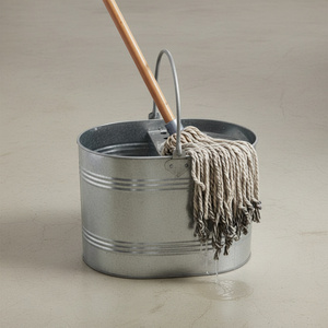 Cubo de limpieza hecho a mano de primera calidad, cubo de fregona galvanizado para el hogar, elegante, de diseño clásico y con estilo. - Product Image 1