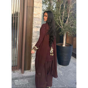 Top pantalon de soirée pour femmes designer Dupatta Set avec broderie Séquence Work - Product Image 4