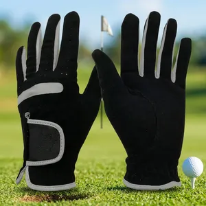 Gants de golf noirs en microfibre à doigts entiers, unisexes, antidérapants, à enfiler, pour les sports de plein air, l'entraînement, l'exercice et la protection des mains - Product Image 6