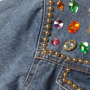 100% Cotton Denim <b>Jackets</b> Men Casual Solid Color Pocket Men Style High Quality Clothing Denim Men's <b>Rhinestone</b> <b>Jackets</b> - Product Image 6