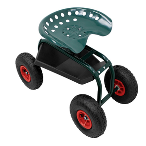 Heavy Duty Garden Rolling <b>Seat</b> with <b>Storage</b> Tray, 4 Pneumatic Wheels for Planting Weeding Pruning Outdoor Garden Work ODGGAD022 - Product Image 4