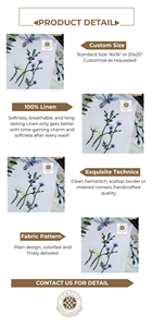 Elegante libélula con flores moradas bordadas en servilletas de lino, que añaden un toque botánico ligero a los momentos de comedor acogedores. - Product Image 2