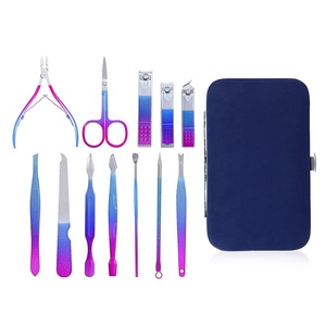 Wholesale 8-Piece German Stainless Steel Manicure Pedicure <b>Kit</b> <b>Nail</b> File Scissor Pusher Beauty Set PU Zipper Case Box Packaging - Product Image 5