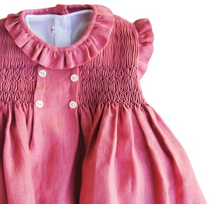 แขนกุดสีชมพูร้อนทําด้วยมือsmocked OEM ODMชุดเด็ก/ชุดสเปน/เจ้าหญิงชุดเด็กผู้หญิงขายร้อน 2024 - Product Image 2