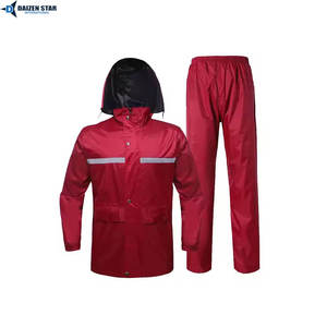 WorkDry Pro Casual Solid Waterproof Seam-Sealed Lightweight Windproof Industrial Rain <b>Jacket</b> & Bib Pants Set - Product Image 4