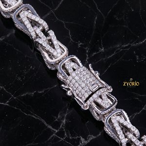 Luxury Iced Out Geometric Link Chain <b>Necklace</b> for Men and Women Hip Hop Diamond Look <b>Statement</b> Jewelry White Gold Plated Chain - Product Image 3