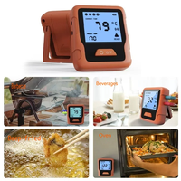 Termometer Daging Nirkabel 4 Probe dengan Kontrol Aplikasi, Bacaan Instan, Peringatan Cerdas, Suhu Prasetel untuk BBQ Grill Oven