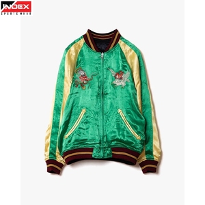 เสื้อแจ็คเก็ตวาร์ซิตี้ผ้าซาตินราคาประหยัดจากสหรัฐอเมริกา เสื้อแจ็คเก็ตบอมเบอร์ผู้ชาย รับทำโลโก้ ผู้ผลิตชุดกีฬาระดับพรีเมียม ขายส่ง - Product Image 1