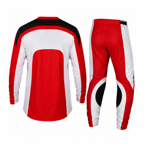 ชุดเสื้อเจอร์ซีย์และกางเกงมอเตอร์ครอสสีแดงขาวแบบกำหนดเอง ปี 2026 สำหรับผู้ชายและผู้หญิง ระบายอากาศได้ดี ชุดแข่งรถวิบาก MX อุปกรณ์แข่งรถเอ็นดูโร่ เสื้อผ้าสำหรับขี่มอเตอร์ไซค์ - Product Image 4