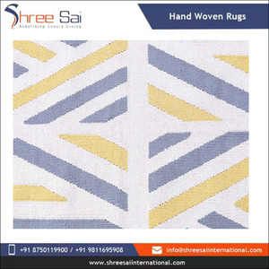 Alfombra de algodón de calidad superior tejida a mano india, alfombra bordada con estampado de bloques a mano para sala de estar, el mejor precio a la venta - Product Image 5