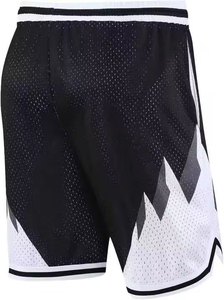 Men's Black White Mesh Basketball Shorts Drawstring Closure Breathable Regular Fit All Seasons Adult Sportwear - Product Image 3