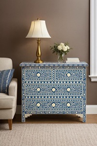 ILAHI's Bone Inlay <b>Drawer</b> Modern Design Agate Detailing <b>Storage</b> Portable Home Furniture - Product Image 2