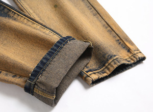 กางเกงยีนส์ผู้ชายแบบใหม่ สไตล์ลำลอง คลาสสิก ขาดๆ ตรงๆ ทรงสลิมฟิต เอวกลาง เหมาะสำหรับทุกฤดู - Product Image 4