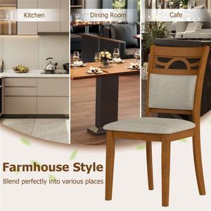 Chaise de salle à manger ergonomique contemporaine rembourrée, avec cadre en bois massif, capacité de 330 lb, pour une utilisation en salle à manger, 2 pièces - Product Image 4