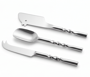 Stainless Steel <b>Cheese</b> Cutting <b>Knife</b> <b>Set</b> Silverware Twisted Forged Handle Hotelware TableTop Flatware <b>Set</b> For Perfect Dining - Product Image 1